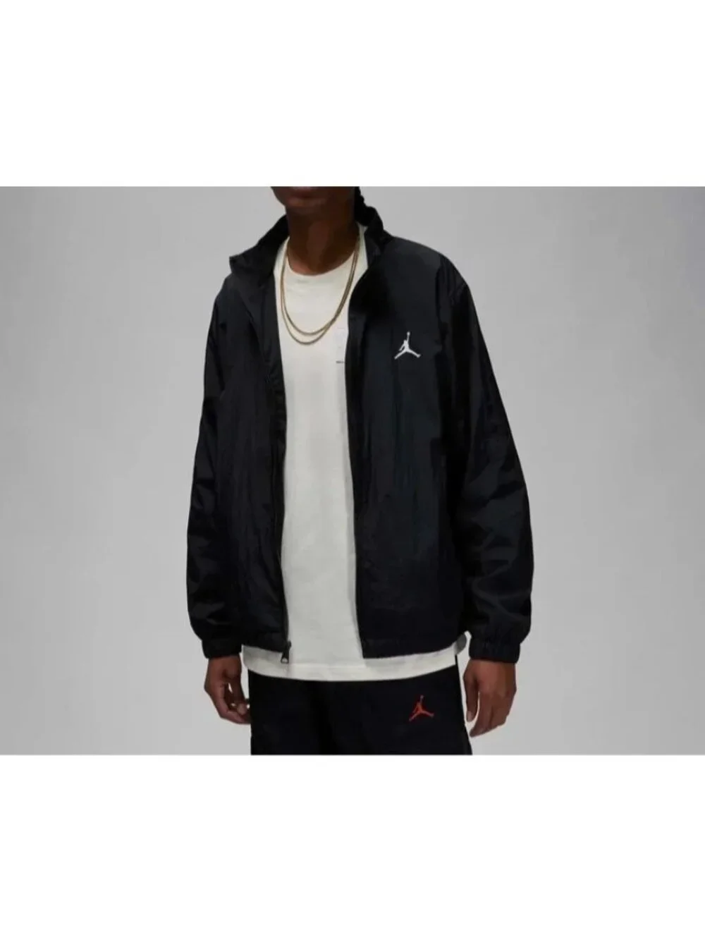 Air Jordan Essential Hybrid Woven Jacket Size Medium Men Black White FN4537-010